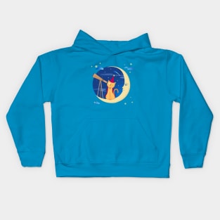 The cat astronomer Kids Hoodie